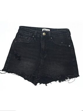 Abound Black Denim Shorts with Raw Hem